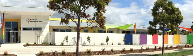 Front of the Buffalo Campus at 1-5 Buffalo Crescent, Manor Lakes, with its rainbow fence